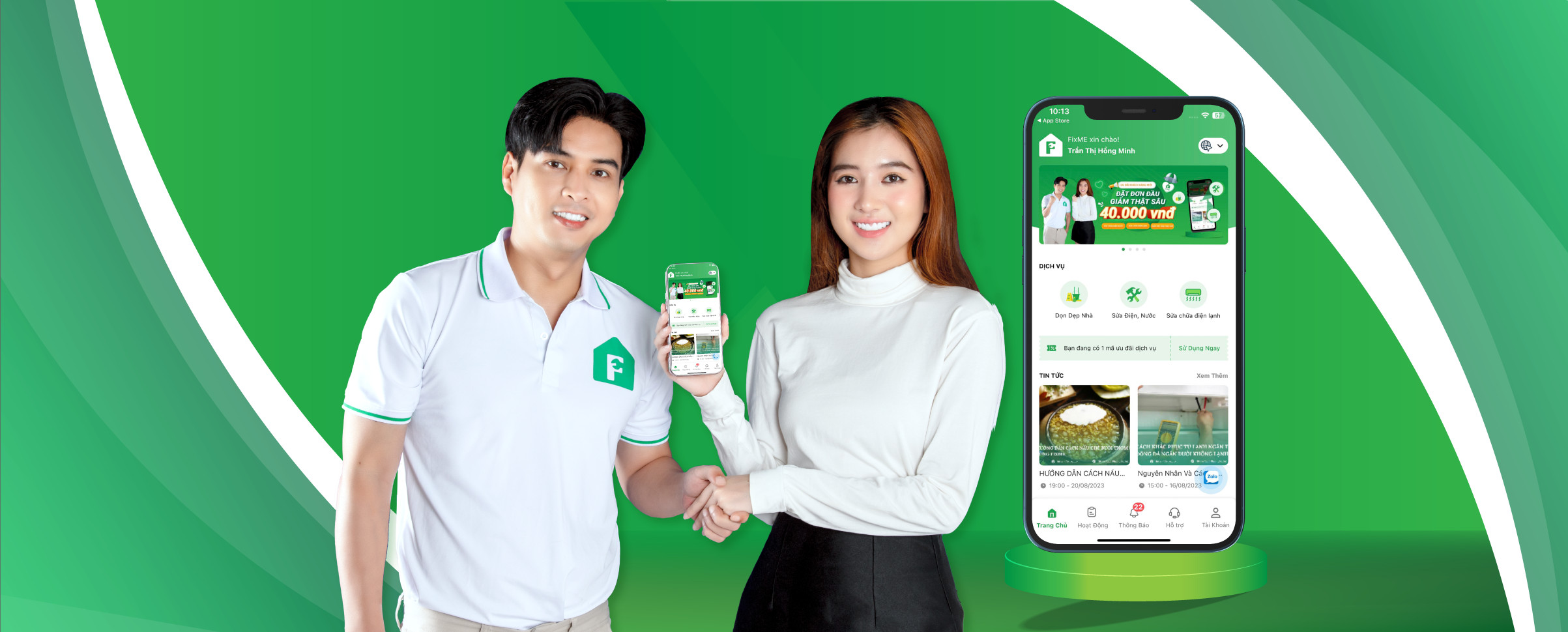 Sửa Chữa Điện Nước - Điện Lạnh, Giúp Việc Nhà Theo Giờ | Fixmeapp