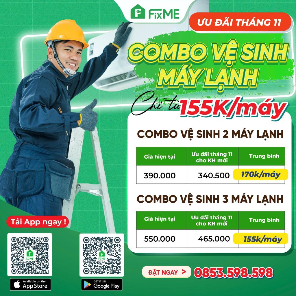 bang gia ve sinh may lanh combo